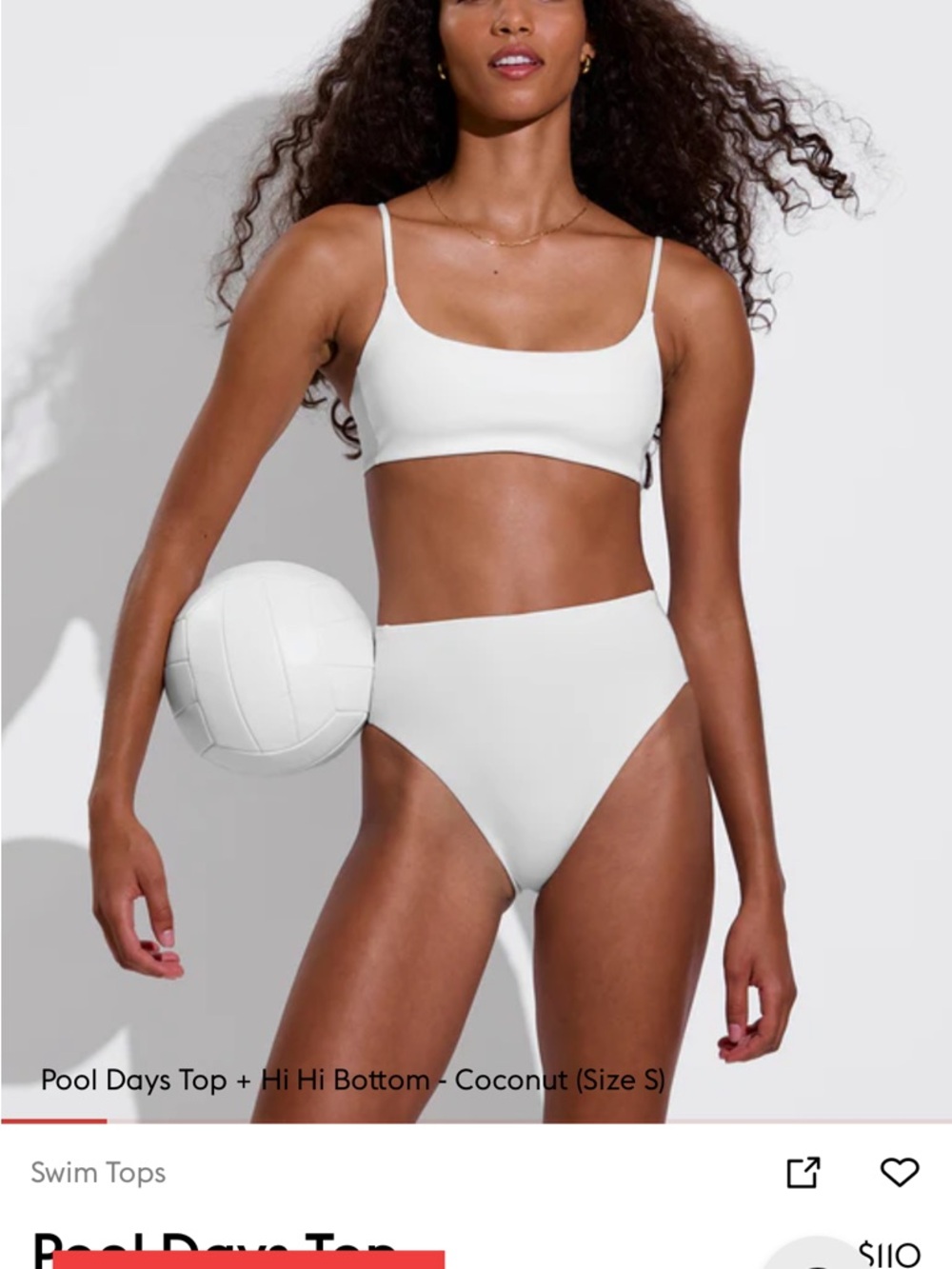 NWOT Left on Friday Pool Day Top in Coconut